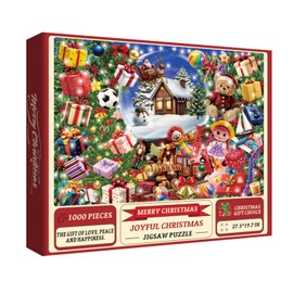 Christmas Crystal Ball Puzzles for Adults 1000 Pieces, Colorful Winter Holiday Santa Claus Jigsaw Puzzles, Beautiful Xmas Vacation Tree Nutcracker Snowman Puzzle