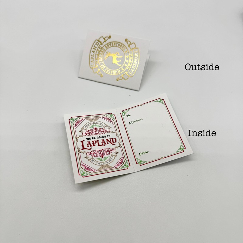 Mini Lapland (White with Gold effect) Passport and Mini Suitcase
