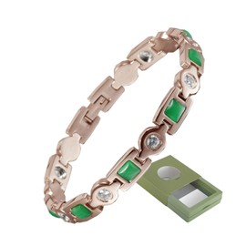 YINOX Super Strong Magnetic Bracelet for Women, Stainless Steel Magnetic Bracelet, Cubic Zirconia Bracelet for Women, Includes 8 NdFeB Magnets and Premium Gift Box (20cm), Stainless Steel