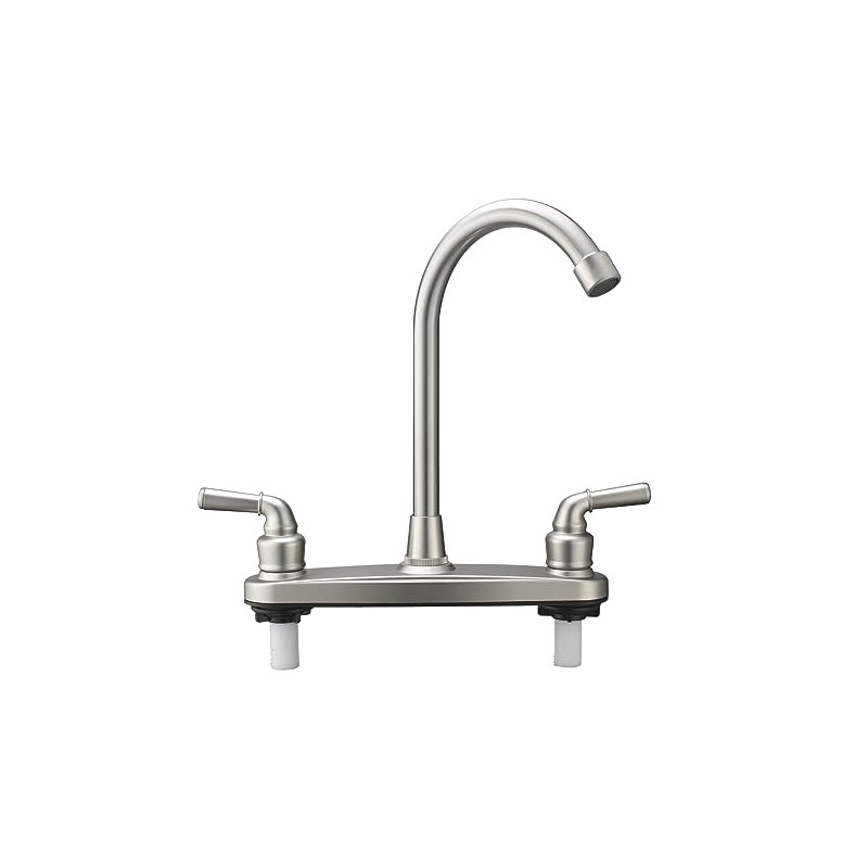RV Non-Metallic Kitchen Faucet Brushed Nickel Two Handle-8" Main Body-High