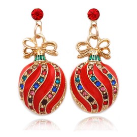cocojewelry Christmas Ornament Bow Post Dangle Earrings