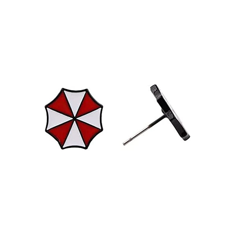 Resident Movie Evil Umbrella Logo Metal Enamel Stud Earrings