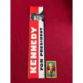 1960, John F. Kennedy, Large "Un-Used" Bumper Sticker (Scarce / Vintage)