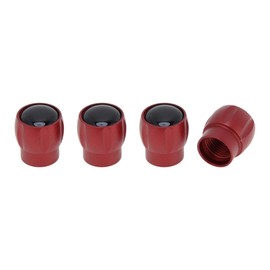 RATCHROLL 4 Pcs Tire Valve Stem Caps Stylish 8x14mm Tyre Valve Dust Covers Red Aluminum Alloy