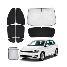 XCBYT Car Sun Protection Front Windscreen Side Window for VW Golf 7 2015-2021, Windscreen Rear Window Car Window Sun Protection Window Blackout, Privacy Screen Curtain Heat Protection Camping