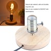 E26/E27 Table Lamp Holder Household Retro Wooden Lamp Base with