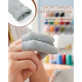 10 Pack Leather Finger Cots, Soft Suede Non-Slip Finger Protectors for Needle Felting, Sewing, Electronics Repair, Knitting, Needlework, Embroidery & Crafts, Grey