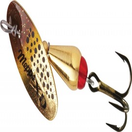 Mepps XD Spinner Plain Treble Fishing Lure, 1/11-Ounce, Gold/Brown Trout Blade (Model: XD1 G-BRT)