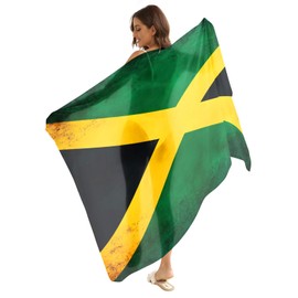 Guhothli Jamaica Flag Womens Beach Pareos Sarong Sheer Long Swimsuit Cover Ups Bikini Wrap Skirt