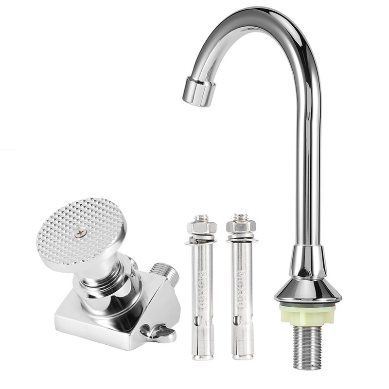 G1/2in Thread Copper Floor Mounted Foot Pedal Basin Faucet Sink