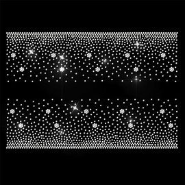 ANATTASOUL White Rhinestone Iron on Transfers Fading Decoration Bling Diamond Hotfix Patches for Clothes, Large Glitter Iron On Sequin Applique for Jeans Jacket Caps Bag T-Shirts Shoes DIY Decor