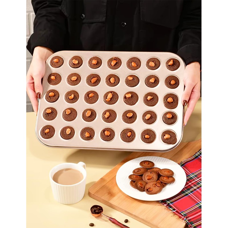 Macaron Baking Pan, 35 Cavity, Non-Stick Carbon Steel, Macaroon Biscuits