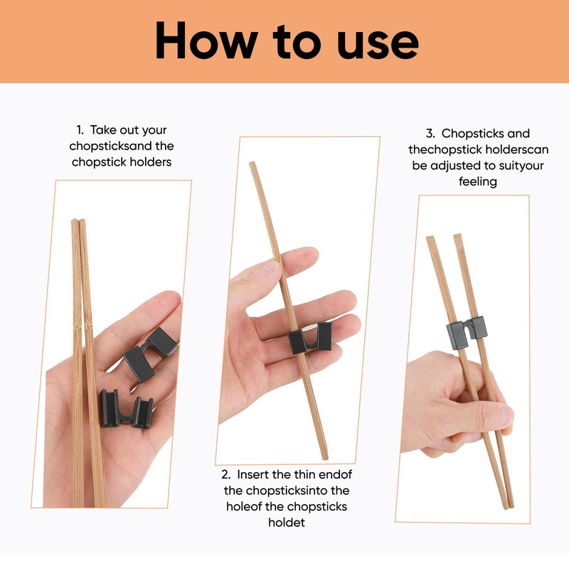 Reusable Chopstick Helper, Mabor 6 Pieces Training Chopsticks Hinges Connector