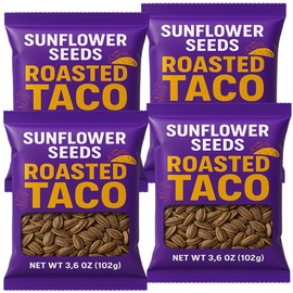 Sunflower Seeds Roasted Tacos Flavored | Keto Friendly, Low Carb Snack, Bold Flavor, Protein Snack, 4 Bags (3.6 oz. Each) 14.4 oz. Total