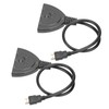 2Pcs HDMI Splitter 3 Port 4Kx2K MultiFunctional Hub Box Switcher