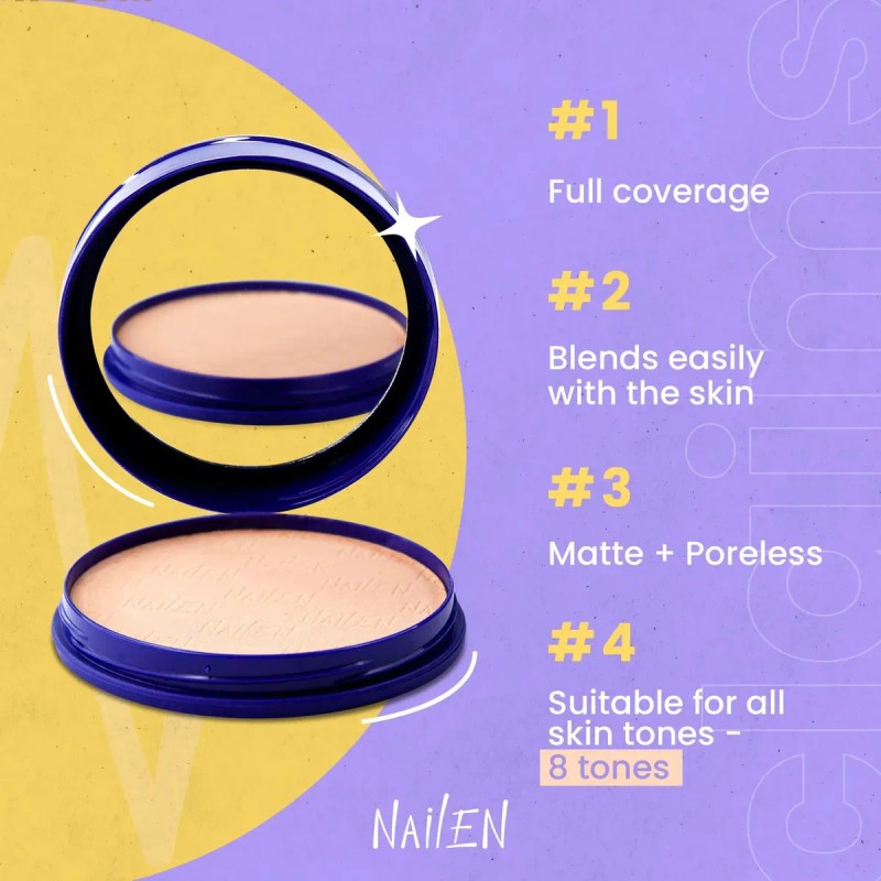 Polvo Compacto Mate Para Fijar Maquillaje Nailen