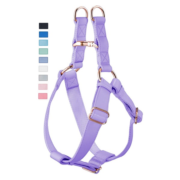 Soft Leather No Pull Dog Harness - Adjustable Step in