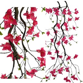 70 Inches Bougainvillea Tree Vines Artificial Flowers Rattan Branches with Silk Bougainvillea Long Trunk Hanging Liana for Home Wedding Garden Wall Background Decor (Bougainvillea Vine - Pack of 2)