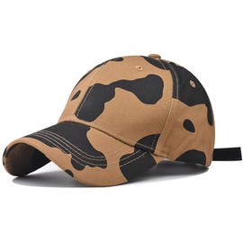Vintage Unisex Cow Print Baseball Cap for Men & Women - Dad Hat (US, Alpha, One Size, Cow-Print-Coffee)