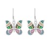 Tuscany Silver Multi Colour Shell Butterfly Drop Earrings