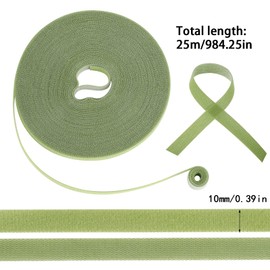 Yoosso 50 m Plant Ties, 10 mm Velcro Plant Ties Velcro Tape Trellis Plant Ties Resealable Weather-Resistant for Plants (25 m Roll)