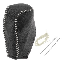 Partuto Anti-Slip Gear Shift Knob CoverStick Shifting Handle Protector for Toyota Corolla 2014-2018 Beige Faux Leather