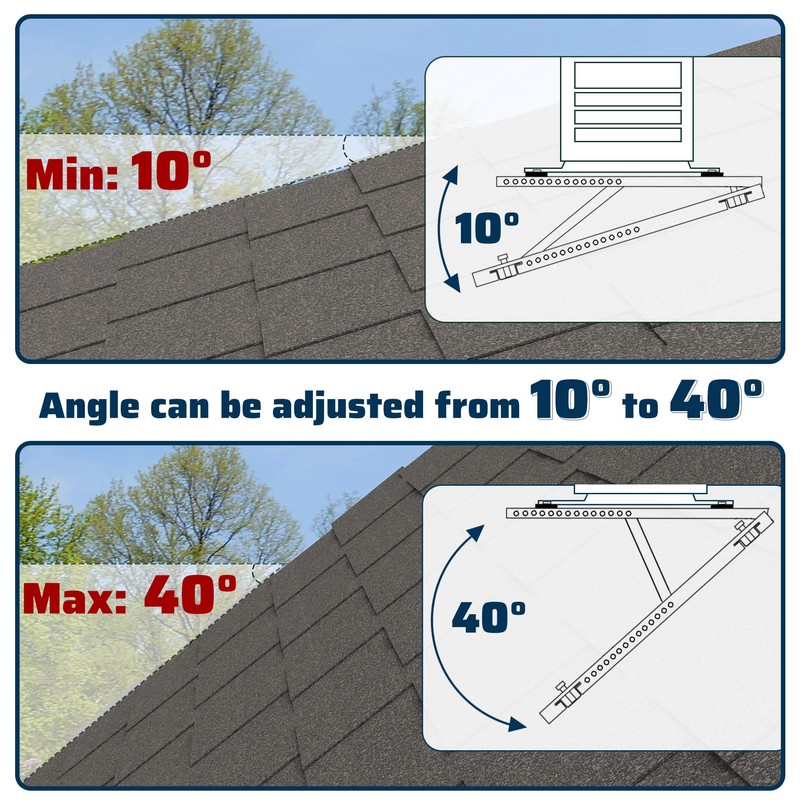 Pearwow Air Conditioner Rooftop Mount Mini Split Bracket, Adjustable Rooftop