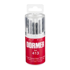 Dormer A191413 HSS High Speed Steel Jobber Drill Bits with 118 Degree Standard Point, Set of 13