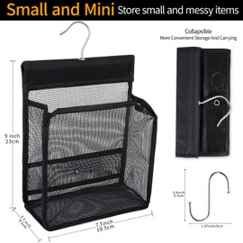 GUMQDD Mini Hangable Mesh Bathroom Storage Basket, Foldable Shower Caddy Storage Basket, Ideal for Gyms, College dorms, RV bathrooms, Travel and Pool Locker Rooms (2)