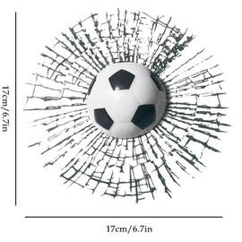 3D Prank Tricky Broken Glass Sticker, Car Styling Baseball Stereo Broken Glass 3D Sticker, Car Window Ball Hits Self Adhesive Funny Car Stickers