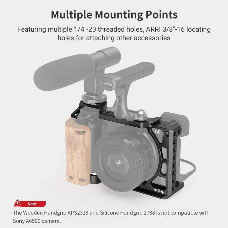 SMALLRIG A6100/A6300/A6400/A6500 Cage Camera, Jaula de Camara con 1/4 Tornillo