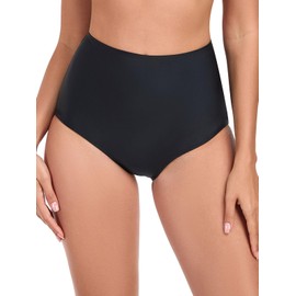 RELLECIGA Women's Black Full Coverage High Waisted Bikini Bottom Size X-Large