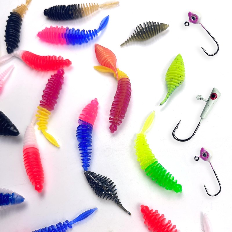 L PATTERN 30 PCS Forellen Gummi Set mit Box |