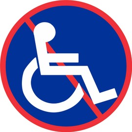 StickerTalk No Wheelchair Access Symbol Vinyl Sticker, 5 inches by 5 inches