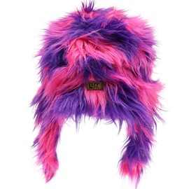 LazyOne Critter Cap Hat for Kids, Fun, Cold-Weather, Animal Hats, Cute, Warm, Winter, Cozy, Ear covers (Pink Monster, LARGE)