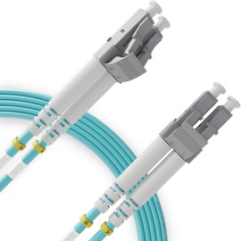 BEYONDTECH LC to LC Fiber Patch Cable Multimode Duplex - 15m (49.2ft) - 50/125um OM3 10G LSZH PureOptics Cable Series