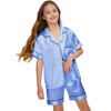 MORFORU Satin Kid Short Pajamas Set 5 Piece Child Silk
