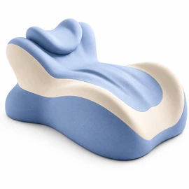 Ergonomic Prone Reading Pillow with Removable Headrest, Memory Foam Stomach-Lying Support Cushion with Anti-Slip Base for Bed Reading, Phone Browsing, Gaming & Relaxing, Blue