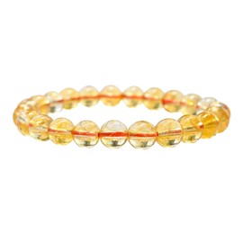 Citrine Bracelet for Women Men's Gifts - Protection Healing Crystal Bracelet - 8mm Gemstone Beaded Stretchable Bracelet Pulseras Para Hombres Mujer Stocking Stuffers