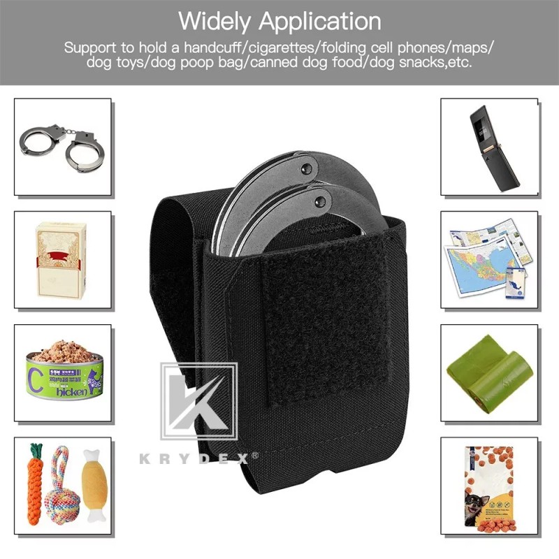KRYDEX Tactical Handcuff Pouch Low Profile Cuff Holster MOLLE /