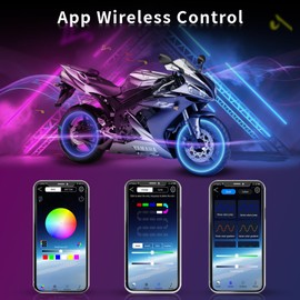 Motorcycle Tail Lights,Led Taillights For Motorcycles With Wireless APP,Motorcycle Brake Light Integrated Running Lamp Brake&Turn Signals For Yamaha Yzf R3 R25 Y15Zr Mt07 Fz07 Lc150