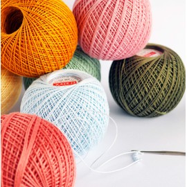 Cotton Crochet Yarn Double Mercerized Thread 220yd/200m Ball 1.05oz/30g Knitting Tatting Emroidery Size 15 Baby Blue (303)