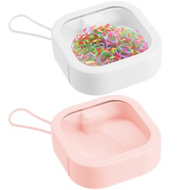 Kichvoe 2pcs Hair Band Storage Box Portable Organizer for Hair Clips and Jewelry Tpe Holder Compact Design for Home Travel and