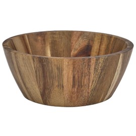 HOME DECO FACTORY, KA0338, Insalatiera in Acacia D20 cm, Design Elegante e Caldo, Ideale per servire insalate, Frutta e Piatti Vari, di Facile Manutenzione, Marrone