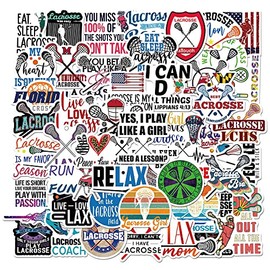 50PCS Lacrosse Stickers,Vinyl Waterproof Motivational Lacrosse Ball Stickers for Water Bottles Laptop Phone Helmet Skateboard Car Decal, or AS Party Favors,Suitable for Boys,Girls,Adults
