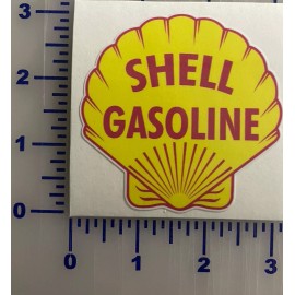 Pair SHELL GASOLINE vinyl cut sticker decal 3" X2  Gas petroliana Hotrod