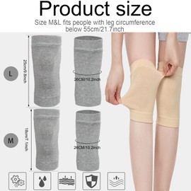 Geyoga 4 Pairs Knee Warmers for Women Men Breathable Leg Warmers Knee Brace Pad Leg Compression Sleeve for Cycling Running(White, Black, Nude Color, Gray,Medium)