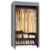 ULIFHOME H5C Clothes Rack with Cover, Portable Closet for Hanging