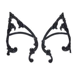 Prosy Gothic Elf Ear Cuffs Silver Earrings Cosplay Vintage Stud Earrings Clip On Earrings for Teenage Women (Pack of 2), Alloy Steel
