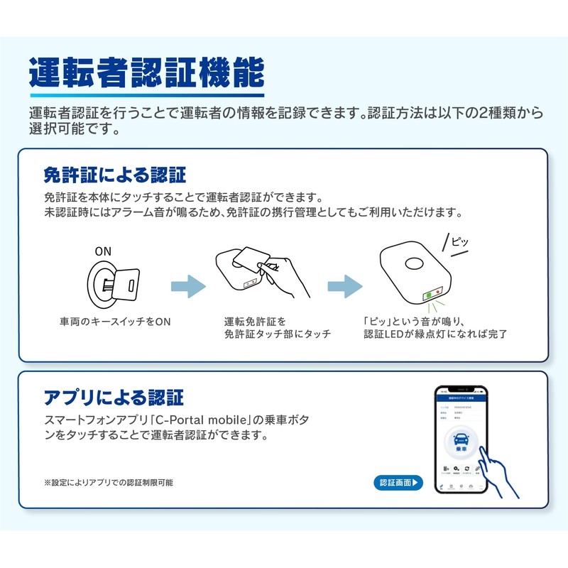 Comtec VMC100R Driving Management Device Stores Driving Records by Driver,